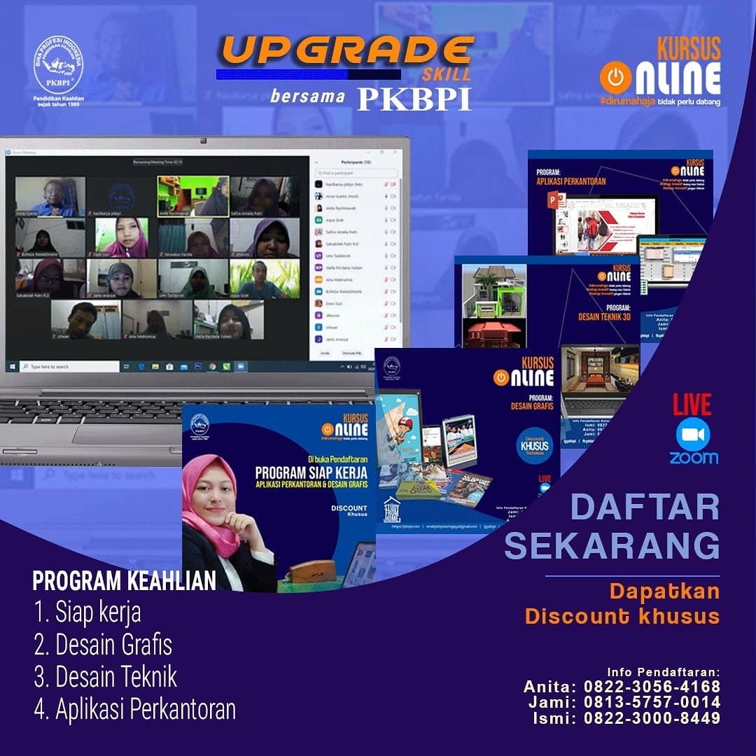 Kursus Online Serasa Dikelas Sesungguhnya - Kursus Komputer Online Surabaya PKBPI